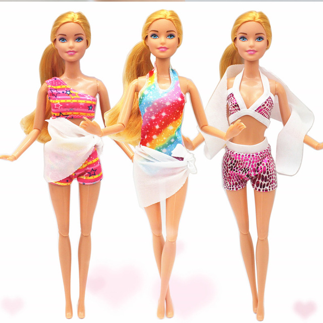 6 zestawów strojów kąpielowych dla lalki Barbie: Swimsuit, Bikini, Top, spódnica, szorty, akcesoria - Wianko - 4