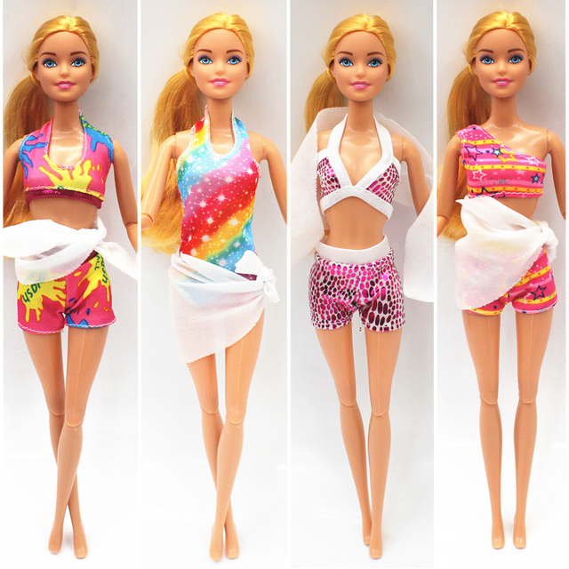 6 zestawów strojów kąpielowych dla lalki Barbie: Swimsuit, Bikini, Top, spódnica, szorty, akcesoria - Wianko - 3