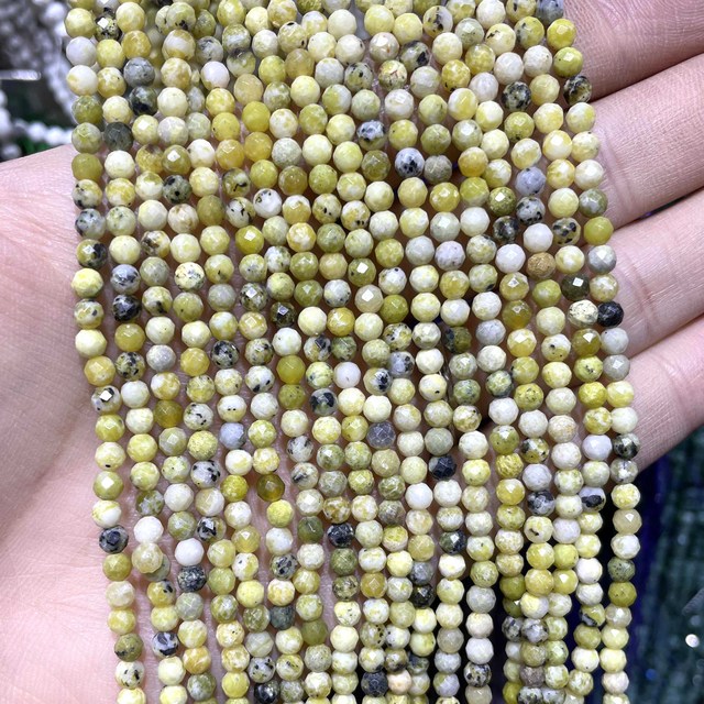 Szlifowane naturalne żółte turkusy o średnicy 2, 3 i 4 mm - luźne kamienie do tworzenia biżuterii DIY - Wianko - 5