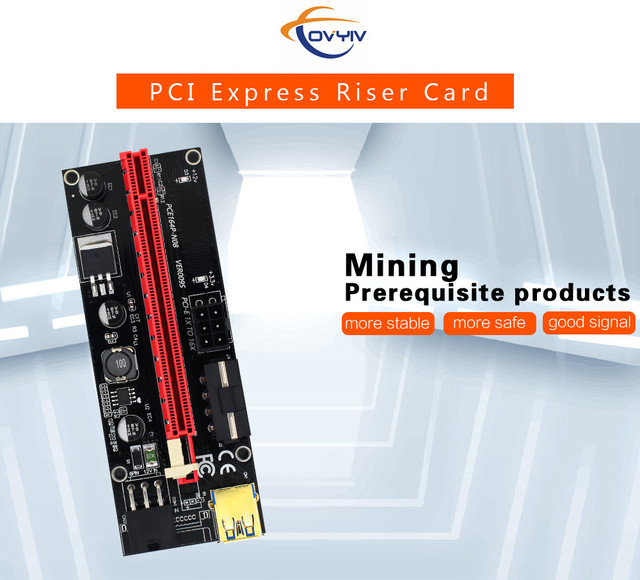 COVYIV 009s - Karta rozszerzająca PCI-E/PCIE USB 3.0 do 6-pin - Riser do karty graficznej - Wianko - 1