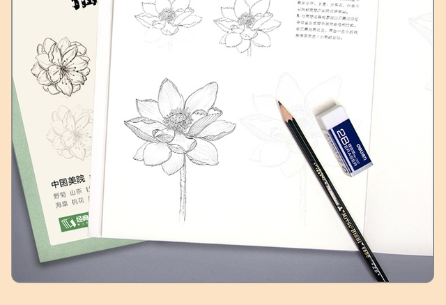 Szkicownik kwiatów zwierząt - samouczek rysowania linii, tradycyjne chińskie malarstwo ręcznie malowane kolorowanki - Wianko - 7