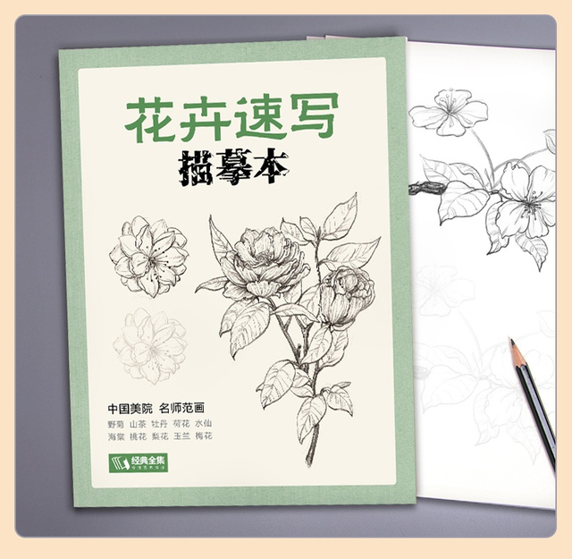 Szkicownik kwiatów zwierząt - samouczek rysowania linii, tradycyjne chińskie malarstwo ręcznie malowane kolorowanki - Wianko - 5