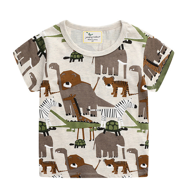 Letnie t-shirty dziecięce z nadrukowanymi zwierzętami - skoki metrów,Bawełniane chłopięce i dziewczęce koszulki topy dla dzieci - Wianko - 2