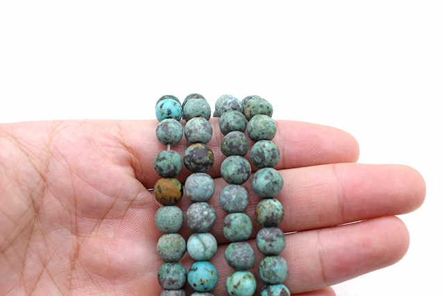 Koraliki matowe z naturalnego kamienia, afrykański Turquoises Howlite, 4-10mm do wyrobu biżuterii - Wianko - 4