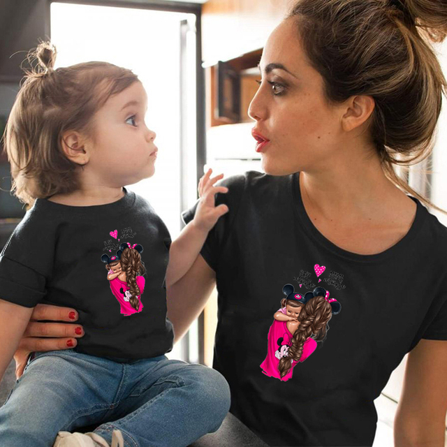 Koszulka bawełniana dla rodziny Księżniczka - MINI i MAMA, różowe stroje, pasujące ubrania dla matki i córki - Wianko - 2
