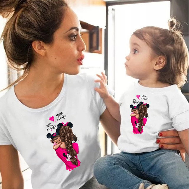Koszulka bawełniana dla rodziny Księżniczka - MINI i MAMA, różowe stroje, pasujące ubrania dla matki i córki - Wianko - 3
