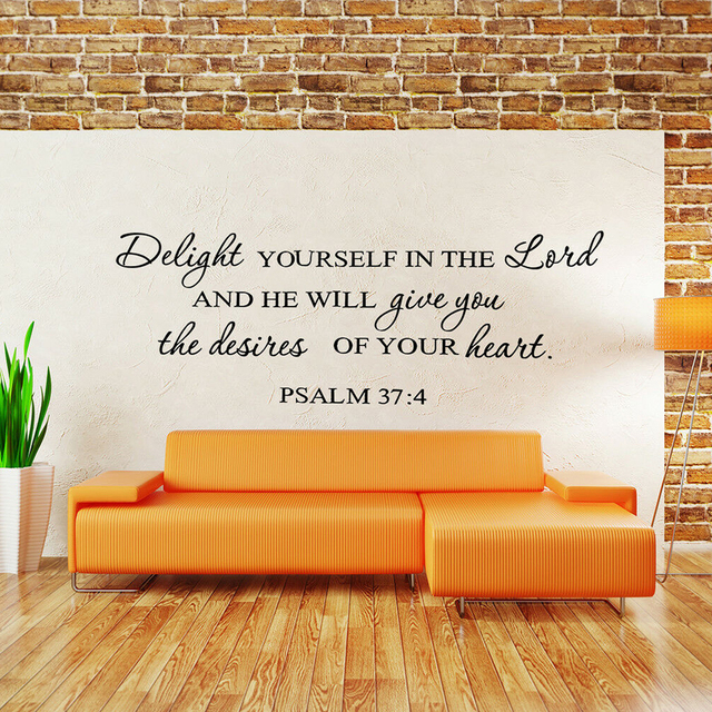 Naklejka ścienna z cytatem z Psalmu - rozkoszuj się Panem i inspirujące młodzieżowe dekoracje wnętrz z biblią - Winylowa naklejka na ścianę Y704 - Wianko - 1