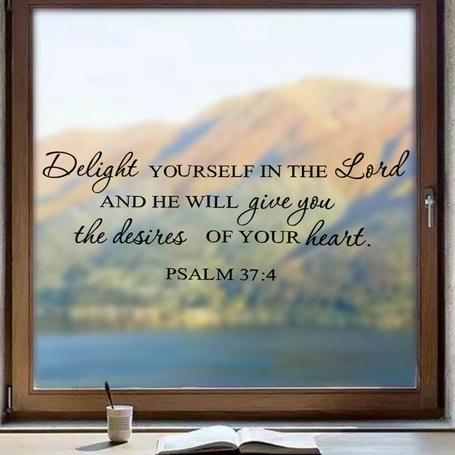 Naklejka ścienna z cytatem z Psalmu - rozkoszuj się Panem i inspirujące młodzieżowe dekoracje wnętrz z biblią - Winylowa naklejka na ścianę Y704 - Wianko - 2