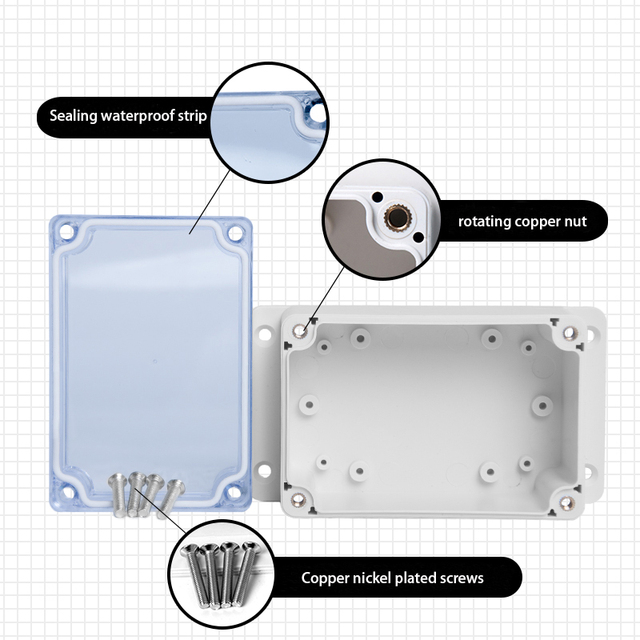 Wodoszczelne pudełko IP67 z przezroczystym plastikiem do zewnętrznego projektu elektronicznego - obudowa do instrumentów elektrycznych - Wianko - 2
