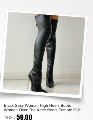 Czarne skórzane wysokie buty damskie, długie za kolano, modne (2021), rozmiar 43 - Wianko - 19