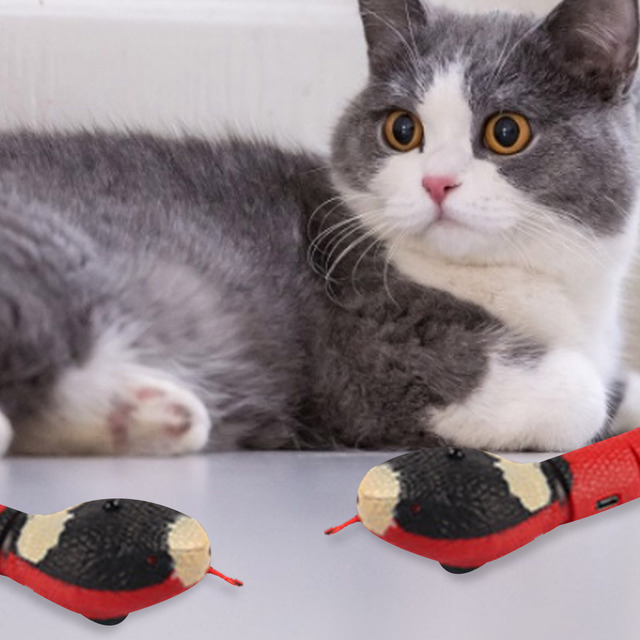 Inteligentna wąż zabawka dla kotów - interaktywne elektryczne akcesoria z funkcją wyczuwania, ładowane przez USB, idealny prezent dla dzieci - Wianko - 6