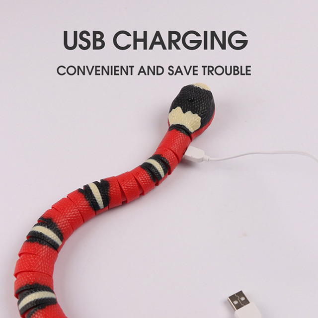 Inteligentna wąż zabawka dla kotów - interaktywne elektryczne akcesoria z funkcją wyczuwania, ładowane przez USB, idealny prezent dla dzieci - Wianko - 8
