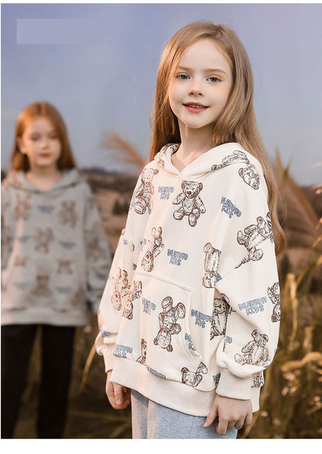 Chłopcy i dziewczęta - nadrukowany kapturem niedźwiedź - luźny sweter - średni i duży - wiosenne i jesienne - dziecięcy - Wianko - 8