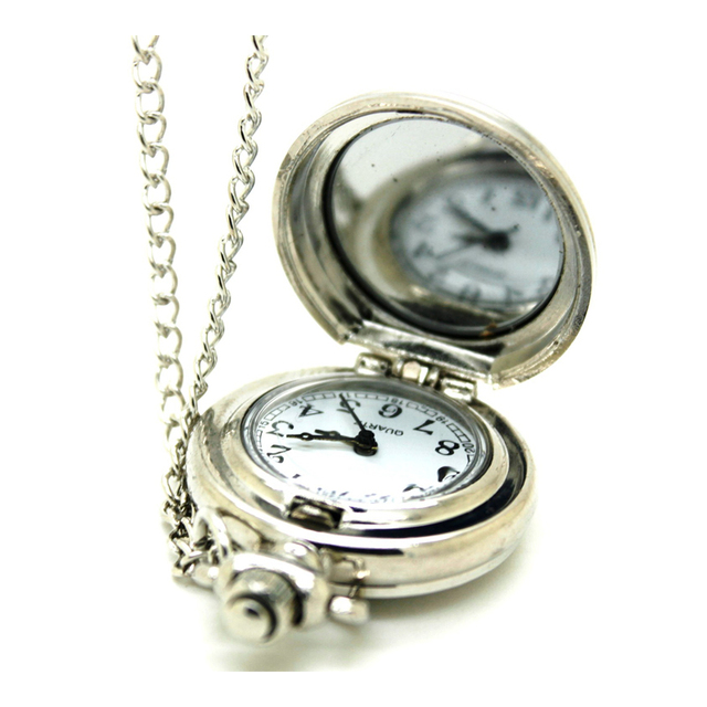 10 sztuk/partia Vintage emalia ważka ikona lustro zegarek kieszonkowy kwarcowy naszyjnik - Wianko - 3