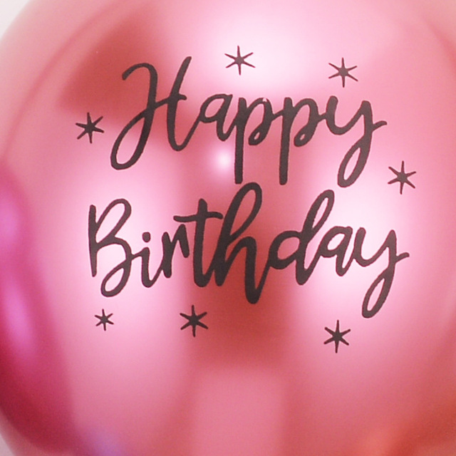 Zestaw 10 sztuk metalowych balonów helem 12 cali z nadrukiem wszystkiego najlepszego na urodziny - dekoracje na imprezę urodzinową - Wianko - 5