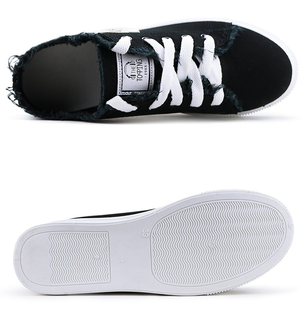 Kobiety Canvas Snakers Denim - Lato, Sznurowane, Modne - Wianko - 14