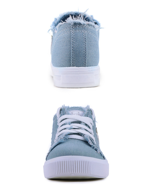 Kobiety Canvas Snakers Denim - Lato, Sznurowane, Modne - Wianko - 12