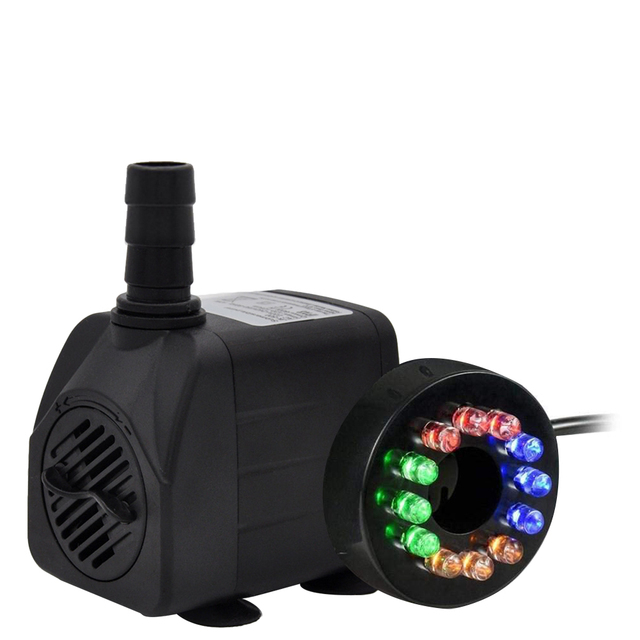 Mini pompa wodna z 12 światłami do akwarium - ultra cicha i zatapialna - Wianko - 8