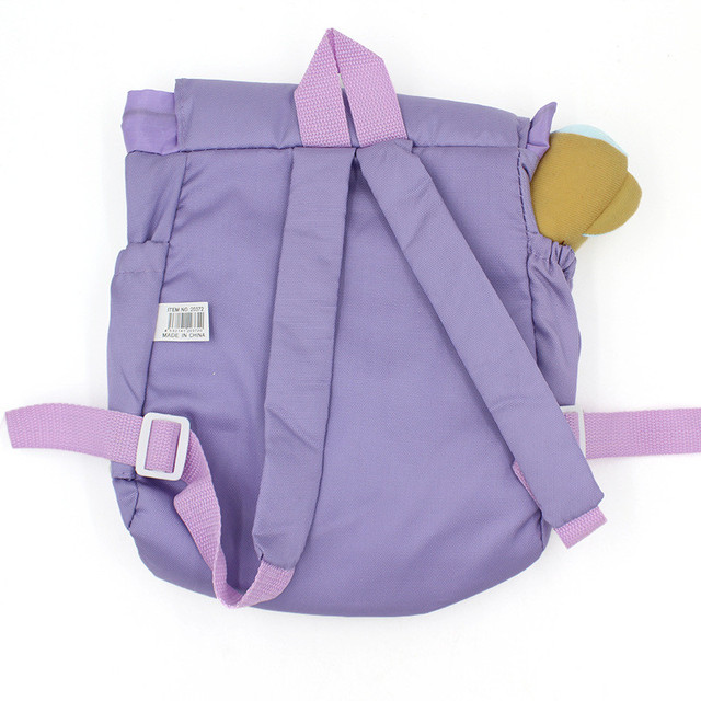 Pluszowy plecak dziecięcy dla przedszkolaka - fioletowy, nylonowy, 28x20cm - Wianko - 2