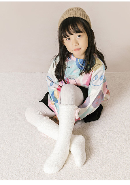 Długie dziecięce zimowe skarpetki z polaru dla małych dziewcząt - ciepłe i śliczne kolanówki - Wianko - 19