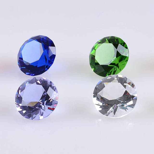 Dekoracyjne kamienie szlachetne - 8 sztuk oszlifowanych kryształów K9 o średnicy 30mm w różnych kolorach - Wianko - 14