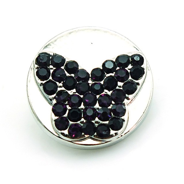 Ciemnofioletowy motyl z kryształem do wymiennych przycisków Snap dla akcesoriów do bransoletek - wysoka jakość, bestseller DIY - Wianko - 16