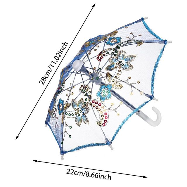 Miniaturowy parasol z koronkową lalką – akcesorium dla lalek Blythes – handmade - Wianko - 2