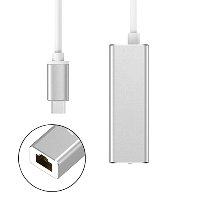 Adapter LAN USB C 3.1 Gigabit Ethernet RJ45 do USB 3.0 HUB - 10/100/1000 karta sieciowa dla MacBook i ChromeBook - Huby USB - Wianko - 5