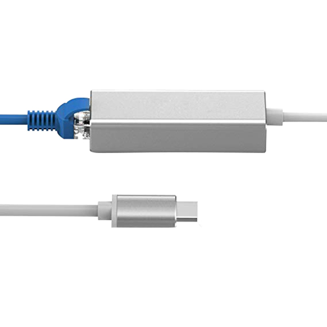 Adapter LAN USB C 3.1 Gigabit Ethernet RJ45 do USB 3.0 HUB - 10/100/1000 karta sieciowa dla MacBook i ChromeBook - Huby USB - Wianko - 4