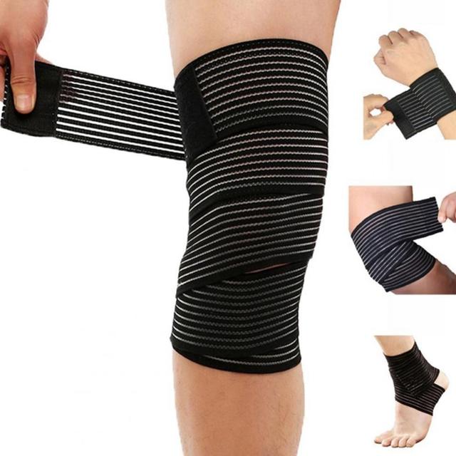 Ochraniacz sportowy elastyczny dla nadgarstka, kolana, kostki, łokcia, łydki i ramienia - zespół opaski na kolano, podparcie i bandaż - nałokietnik i nakolannik - Wianko - 6