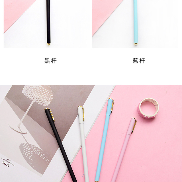 Długopis żelowy - kolorowy, smukły, metalowy, prezent, szkolne materiały biurowe - Wianko - 5