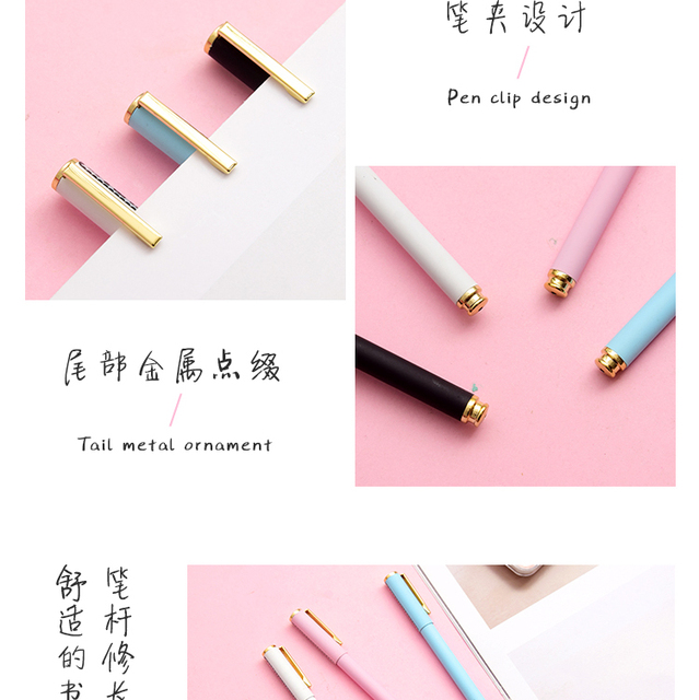 Długopis żelowy - kolorowy, smukły, metalowy, prezent, szkolne materiały biurowe - Wianko - 10