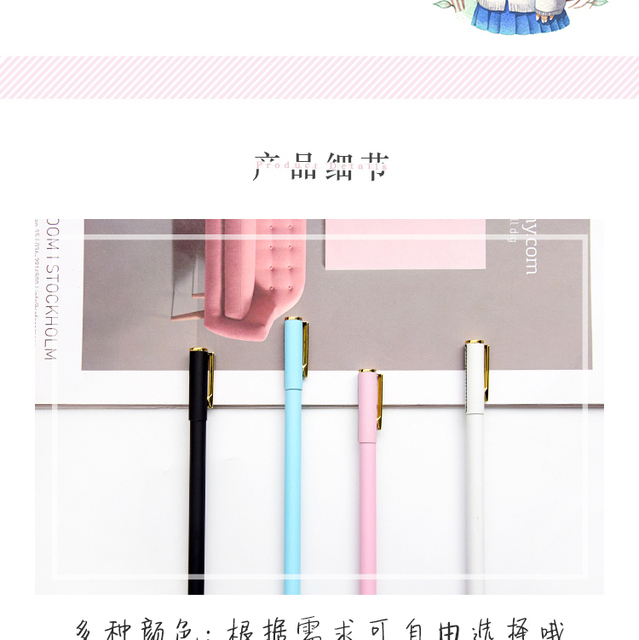 Długopis żelowy - kolorowy, smukły, metalowy, prezent, szkolne materiały biurowe - Wianko - 7