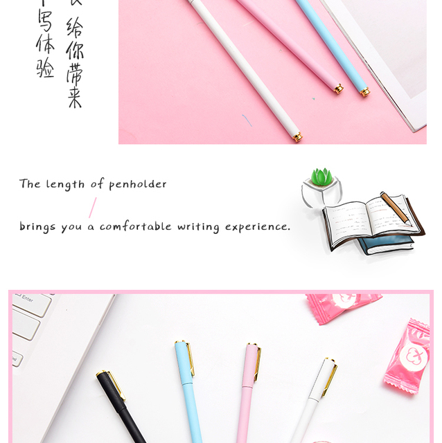 Długopis żelowy - kolorowy, smukły, metalowy, prezent, szkolne materiały biurowe - Wianko - 11