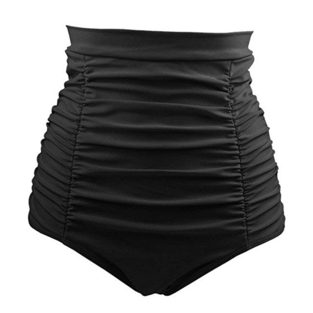Klasyczne spodnie do pływania Retro Vintage 50s w wysokim kroju dla kobiet, z zwężonym dółem w czystych kolorach, bikini w rozmiarze plus, brazylijskie stringi krótkie pływanie - Wianko - 6