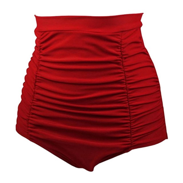 Klasyczne spodnie do pływania Retro Vintage 50s w wysokim kroju dla kobiet, z zwężonym dółem w czystych kolorach, bikini w rozmiarze plus, brazylijskie stringi krótkie pływanie - Wianko - 7