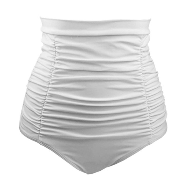 Klasyczne spodnie do pływania Retro Vintage 50s w wysokim kroju dla kobiet, z zwężonym dółem w czystych kolorach, bikini w rozmiarze plus, brazylijskie stringi krótkie pływanie - Wianko - 12