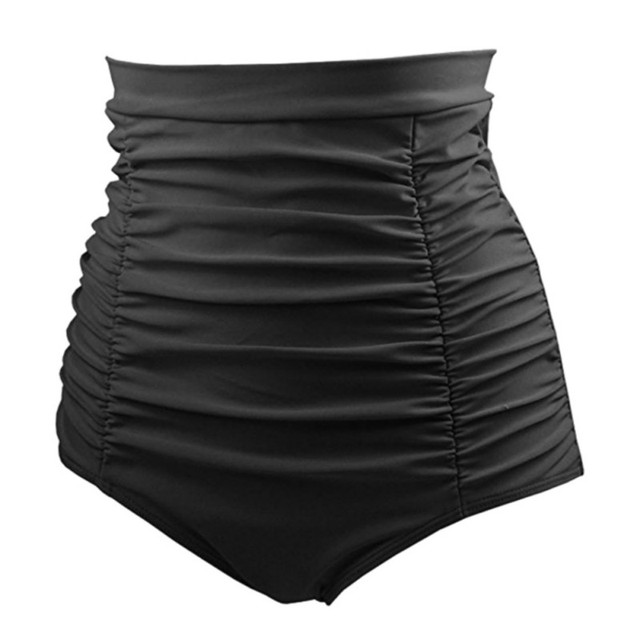 Klasyczne spodnie do pływania Retro Vintage 50s w wysokim kroju dla kobiet, z zwężonym dółem w czystych kolorach, bikini w rozmiarze plus, brazylijskie stringi krótkie pływanie - Wianko - 4