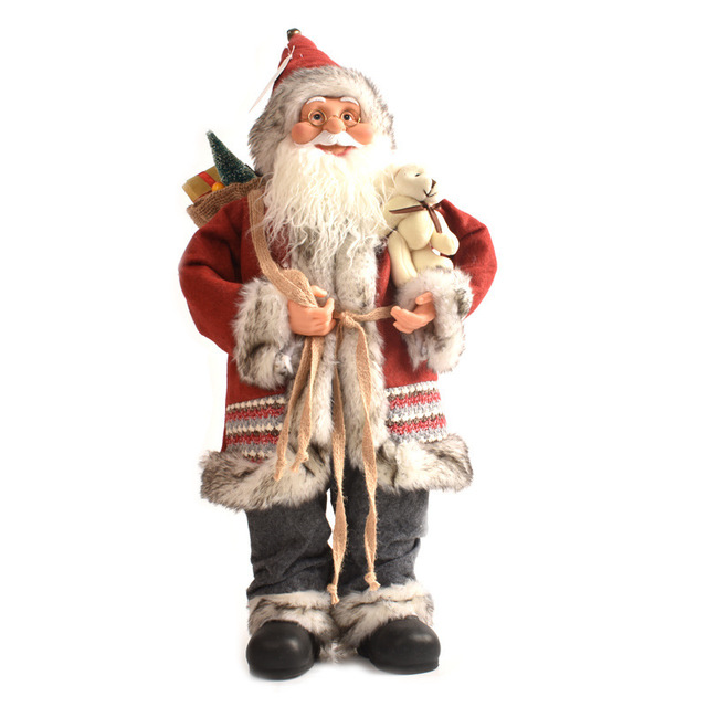 Plush Santa Claus Hanging Ornament - 2022 Latest Xmas Toy - 30cm/45cm - Decorative Christmas Elf Snowman Pendant with Bear - Kitchen Decorations - Wianko - 33