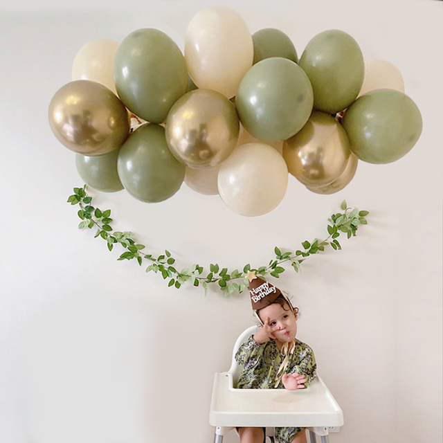 20 sztuk różowo-beżowych lateksowych balonów, 10 cali, złoty metalowy balon, zielony zestaw, zabawki dla dzieci, dekoracja na prysznic, ślub i urodziny - Wianko - 4