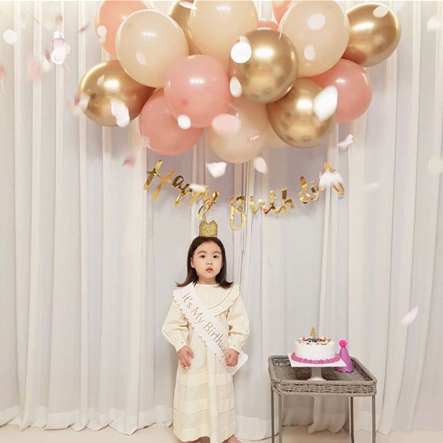 20 sztuk różowo-beżowych lateksowych balonów, 10 cali, złoty metalowy balon, zielony zestaw, zabawki dla dzieci, dekoracja na prysznic, ślub i urodziny - Wianko - 2