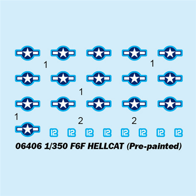 Model do sklejania 1/350 F6F Hellcat Pre-painted Aircraft Set Semi-finished for Aircraft Carrier Trumpeter 06406 (4 szt) - Wianko - 3