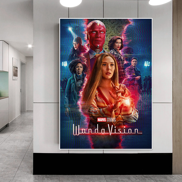 Obraz na płótnie Disney Marvel Superhero WandaVision - plakat z serialu telewizyjnego Avengers - klasyczny Film Wall Art Picture - wystrój salonu - Wianko - 8