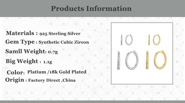 Kolczyki Huggies z mini obręczami, 925 Sterling srebro, dla kobiet w stylu Rock Punk, duże koła, cena hurtowa 2020 - Wianko - 1