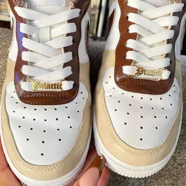 Klamra do butów Lateefah z personalizowaną nazwą - wysoka jakość, stal nierdzewna, tabliczka znamionowa, złoto, srebrzysty, różowe złoto - Wianko - 3