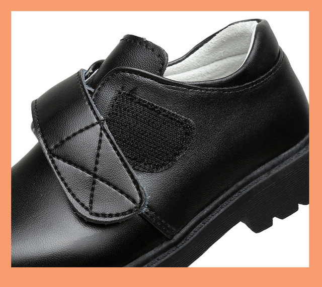 Skórzane buty chłopięce z prawdziwej skóry bydlęcej, czarne, podstawowe i gimnazjalistów - Wianko - 11