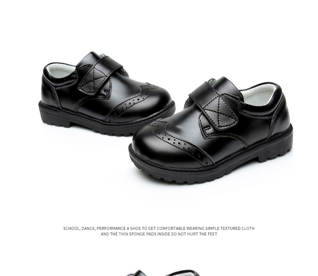 Skórzane buty chłopięce z prawdziwej skóry bydlęcej, czarne, podstawowe i gimnazjalistów - Wianko - 23