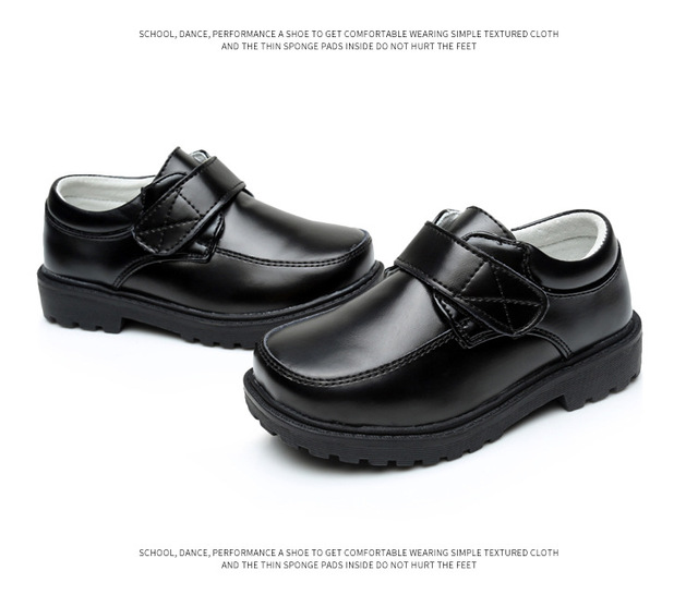Skórzane buty chłopięce z prawdziwej skóry bydlęcej, czarne, podstawowe i gimnazjalistów - Wianko - 27