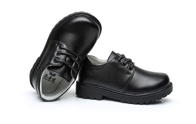 Skórzane buty chłopięce z prawdziwej skóry bydlęcej, czarne, podstawowe i gimnazjalistów - Wianko - 26