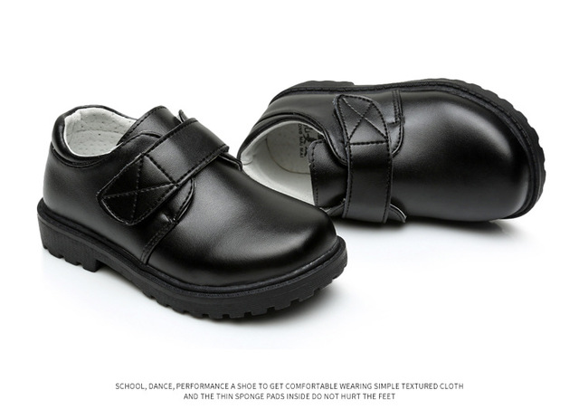 Skórzane buty chłopięce z prawdziwej skóry bydlęcej, czarne, podstawowe i gimnazjalistów - Wianko - 25